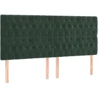 vidaXL Têtes de lit 4 pcs. Vert foncé 100x7x78/88 cm velours
