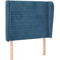 vidaXL Tête de lit avec oreilles bleu foncé 103x23x118/128 cm velours