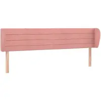 vidaXL Tête de lit avec oreilles rose 163x23x78/88 cm velours