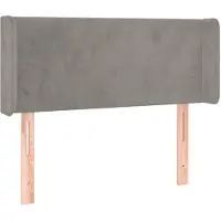 vidaXL Tête de lit avec oreilles gris clair 93x16x78/88 cm velours
