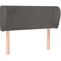 vidaXL Tête de lit avec oreilles gris foncé 83x23x78/88 cm velours