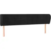 vidaXL Tête de lit avec oreilles noir 163x23x78/88 cm velours