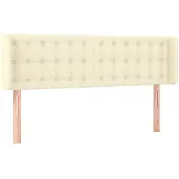 vidaXL Tête de lit avec oreilles Crème 147x16x78/88 cm Similicuir
