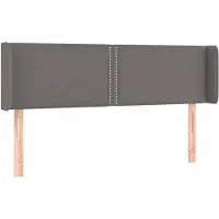 vidaXL Tête de lit avec oreilles Gris 147x16x78/88 cm Similicuir