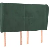 vidaXL Tête de lit avec oreilles vert foncé 147x23x118/128 cm velours
