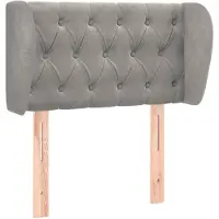 vidaXL Tête de lit avec oreilles gris clair 83x23x78/88 cm velours