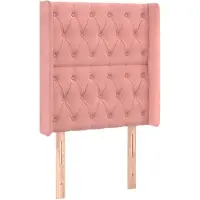 vidaXL Tête de lit avec oreilles rose 83x16x118/128 cm velours