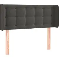 vidaXL Tête de lit avec oreilles gris foncé 103x16x78/88 cm velours
