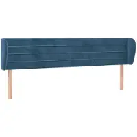 vidaXL Tête de lit avec oreilles bleu foncé 163x23x78/88 cm velours