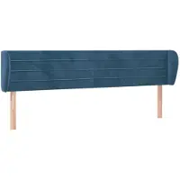 vidaXL Tête de lit avec oreilles bleu foncé 203x23x78/88 cm velours