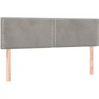 vidaXL Têtes de lit 2 pcs. Gris clair 72x5x78/88 cm velours