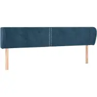 vidaXL Tête de lit avec oreilles bleu foncé 203x23x78/88 cm velours