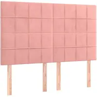 vidaXL Têtes de lit 4 pcs. Rose 72x5x78/88 cm velours