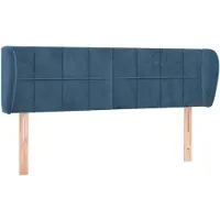 vidaXL Tête de lit avec oreilles bleu foncé 147x23x78/88 cm velours