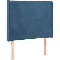 vidaXL Tête de lit avec oreilles bleu foncé 83x16x118/128 cm velours