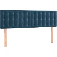 vidaXL Têtes de lit 2 pcs. Bleu foncé 72x5x78/88 cm velours