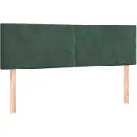 vidaXL Têtes de lit 2 pcs. Vert foncé 72x5x78/88 cm velours