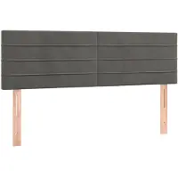 vidaXL Têtes de lit 2 pcs. Gris foncé 72x5x78/88 cm velours