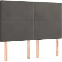 vidaXL Têtes de lit 4 pcs. Gris foncé 72x5x78/88 cm velours