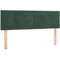 vidaXL Têtes de lit 2 pcs. Vert foncé 72x5x78/88 cm velours