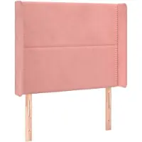vidaXL Tête de lit avec oreilles rose 83x16x118/128 cm velours