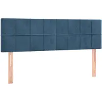 vidaXL Têtes de lit 2 pcs. Bleu foncé 72x5x78/88 cm velours