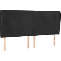 vidaXL Tête de lit avec oreilles noir 163x23x118/128 cm velours