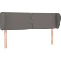 vidaXL Tête de lit avec oreilles Gris 147x23x78/88 cm Similicuir