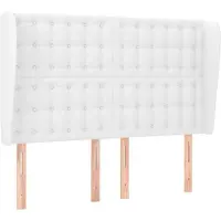 vidaXL Tête de lit avec oreilles blanc 147x23x118/128 cm similicuir