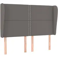 vidaXL Tête de lit avec oreilles Gris 147x23x118/128 cm Similicuir