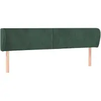 vidaXL Tête de lit avec oreilles vert foncé 183x23x78/88 cm velours