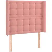 vidaXL Tête de lit avec oreilles rose 93x16x118/128 cm velours