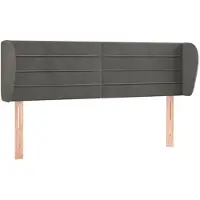 vidaXL Tête de lit avec oreilles gris foncé 147x23x78/88 cm velours