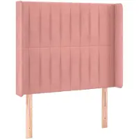 vidaXL Tête de lit avec oreilles rose 83x16x118/128 cm velours