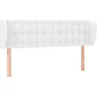 vidaXL Tête de lit avec oreilles blanc 147x23x78/88 cm similicuir