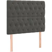 vidaXL Têtes de lit 2 pcs. Gris foncé 100x7x78/88 cm velours