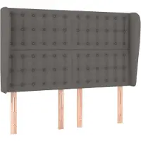 vidaXL Tête de lit avec oreilles Gris 147x23x118/128 cm Similicuir