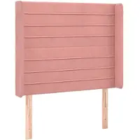 vidaXL Tête de lit avec oreilles rose 103x16x118/128 cm velours