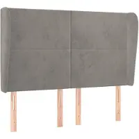 vidaXL Tête de lit avec oreilles gris clair 147x23x118/128 cm velours