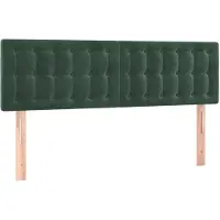 vidaXL Têtes de lit 2 pcs. Vert foncé 72x5x78/88 cm velours