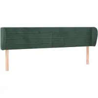 vidaXL Tête de lit avec oreilles vert foncé 203x23x78/88 cm velours