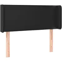 vidaXL Tête de lit avec oreilles Noir 103x16x78/88 cm Similicuir