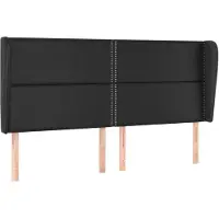 vidaXL Tête de lit avec oreilles Noir 183x23x118/128 cm Similicuir