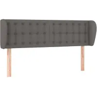 vidaXL Tête de lit avec oreilles Gris 147x23x78/88 cm Similicuir