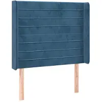 vidaXL Tête de lit avec oreilles bleu foncé 103x16x118/128 cm velours