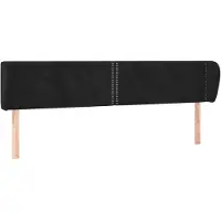 vidaXL Tête de lit avec oreilles noir 203x23x78/88 cm velours