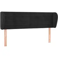 vidaXL Tête de lit avec oreilles noir 147x23x78/88 cm velours