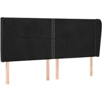 vidaXL Tête de lit avec oreilles noir 183x23x118/128 cm velours