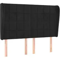 vidaXL Tête de lit avec oreilles noir 147x23x118/128 cm velours