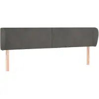 vidaXL Tête de lit avec oreilles gris foncé 203x23x78/88 cm velours